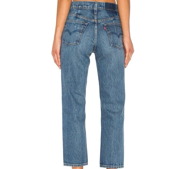 Levi's REVOLVE Altered Straight No Limits Ankle Jeans 29x25 Button Fly Women’s - Picture 4 of 12